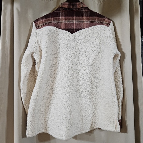 Wrangler Retro Women's Retro Western Boyfriend Sherpa Jacket Size Medium Shacket - Picture 7 of 7